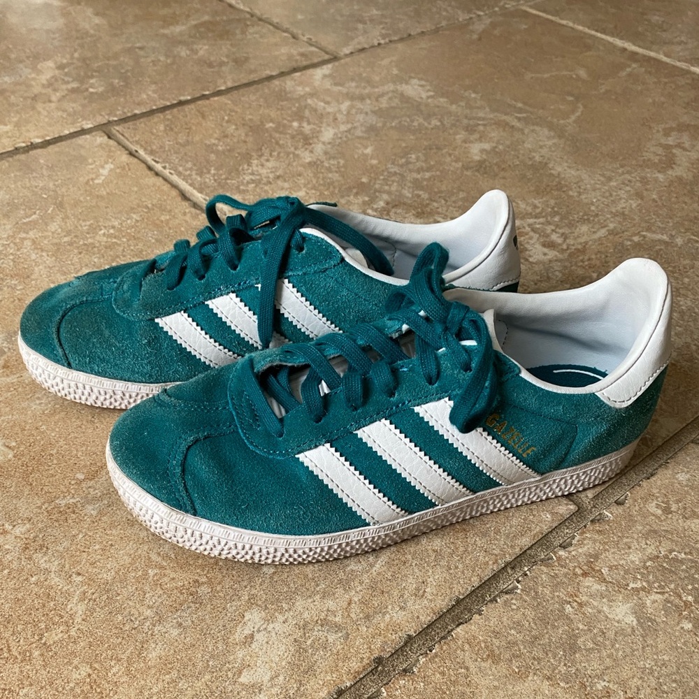 Adidas Kids Teal Green and White Sneakers